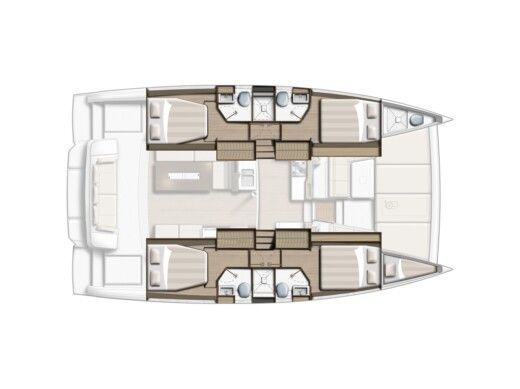 Catamaran  Bali 4.2 Boat layout