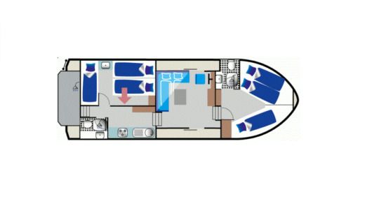 Houseboat Kormoran 1140 (HMR) Boot Grundriss