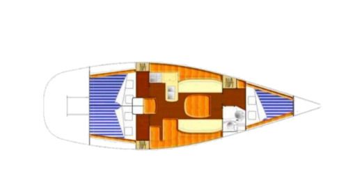 Sailboat  FIRST 40.7 Plattegrond van de boot