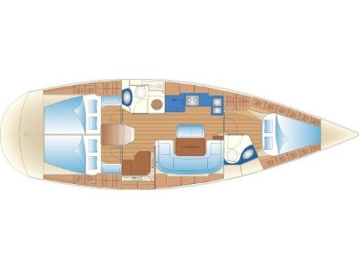 Sailboat Bavaria 42 Plattegrond van de boot
