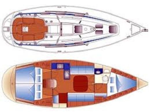 Sailboat Bavaria bavaria 36 Plattegrond van de boot