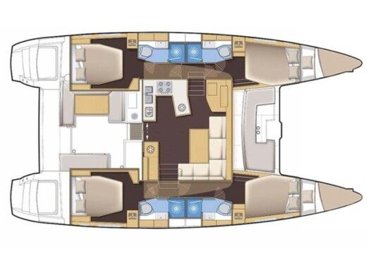 Catamaran Lagoon 450  Flybridge  Plan du bateau