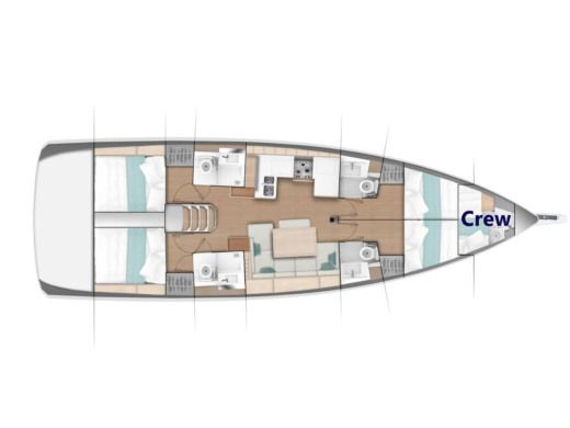 Sailboat Jeanneau Sun Odyssey 490 Plan du bateau