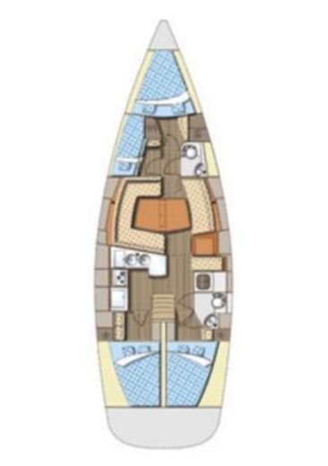 Sailboat Elan Impression 434 Plattegrond van de boot
