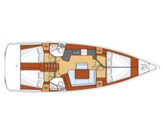 Sailboat BENETEAU OCEANIS 45 Plattegrond van de boot