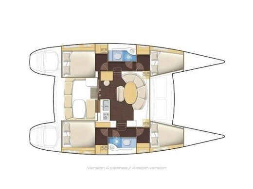 Catamaran LAGOON 380 S2 Boat design plan