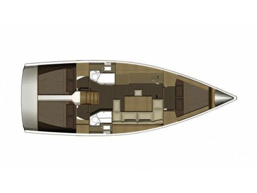 Sailboat DUFOUR 382 Grand Large Plano del barco