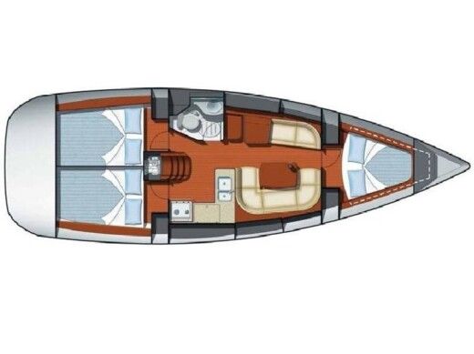 Sailboat Jeanneau Sun Odyssey 37 Plano del barco
