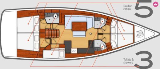 Sailboat Beneteau Oceanis 48 (Private Sunset Trips Heraklion) Boot Grundriss