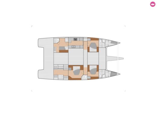 Catamaran Fountaine Pajot Samana 59 Boot Grundriss