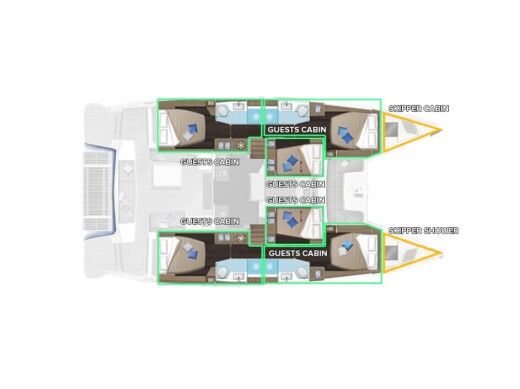 Catamaran  Lagoon 51 boat plan