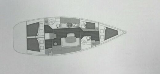 Sailboat Beneteau Cyclades 43.4 Boot Grundriss