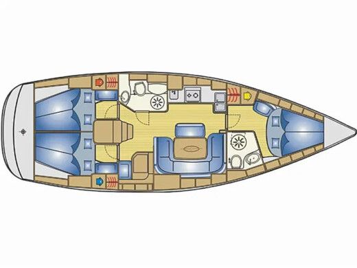 Sailboat  Bavaria 39 Cruiser Boat layout