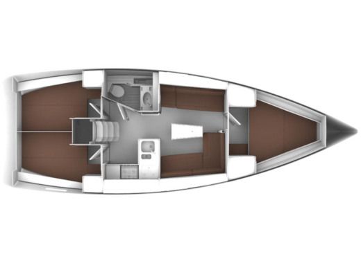 Sailboat BAVARIA Bavaria Cruiser 37 Plattegrond van de boot