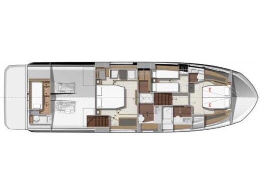 Motorboat  Prestige 590 Fly Planimetria della barca