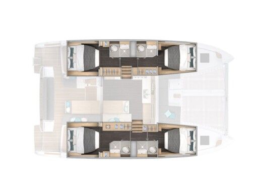 Catamaran  Lagoon 43 Plattegrond van de boot