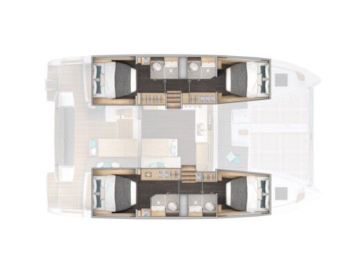 Catamaran  Lagoon 43 Boot Grundriss