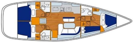 Sailboat Beneteau Oceanis Clipper 473 Plano del barco