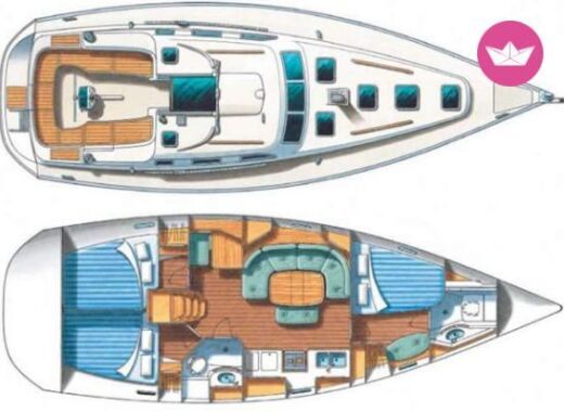 Sailboat Oceanis 39.3 Plano del barco