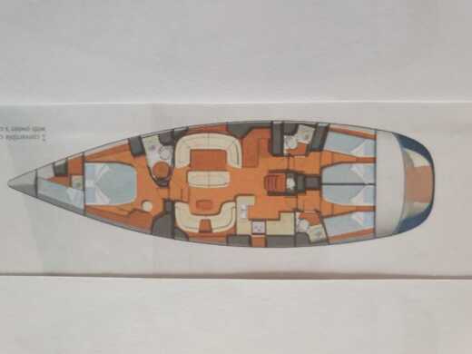 Sailboat Jeanneau Sun Odissey 54 DS Planimetria della barca