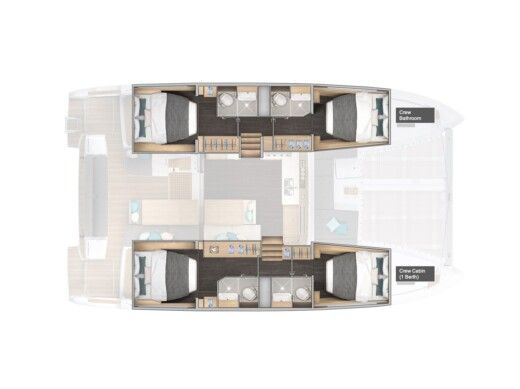 Catamaran  Lagoon 43 Boat layout