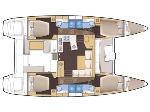 Catamaran  Lagoon 450 Flybridge Boat layout