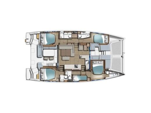 Catamaran  Leopard 46 Boot Grundriss