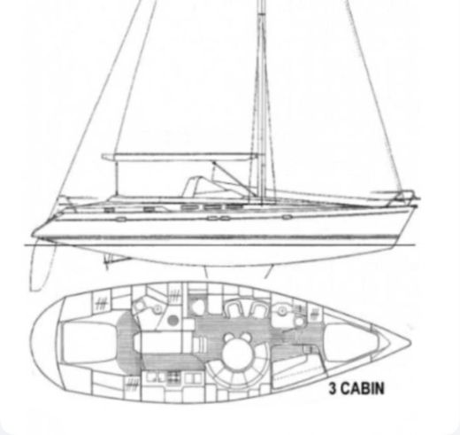 Sailboat Jeanneau Sun Odyssey 47cc Plan du bateau