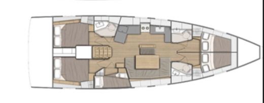 Sailboat Beneteau Oceanis 46.1 Plattegrond van de boot