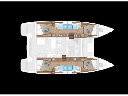 Catamaran  Lagoon 46 boat plan