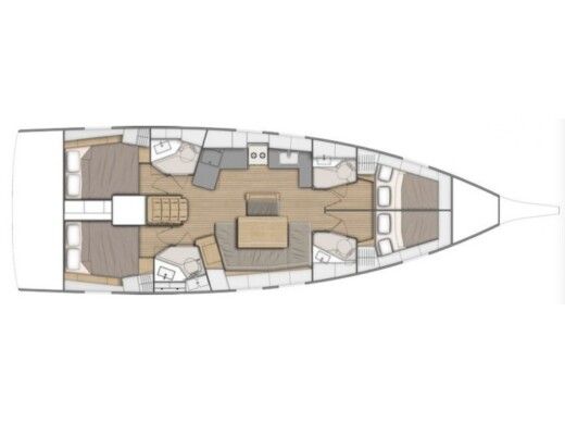 Sailboat  Dufour 460 Plattegrond van de boot