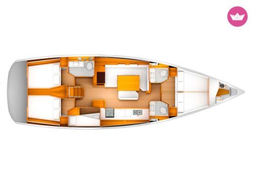 Sailboat Jeanneau Sun Odyssey 509 Plan du bateau