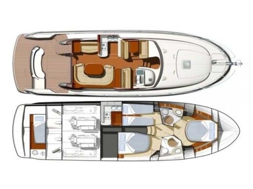 Motorboat JEANNEAU PRESTIGE 46 FLY Boat design plan