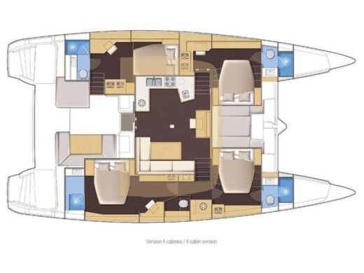 Catamaran  Lagoon 52F Plan du bateau
