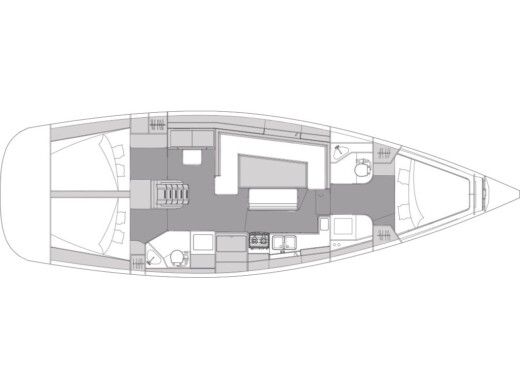 Sailboat  Elan Impression 45.1 Plattegrond van de boot