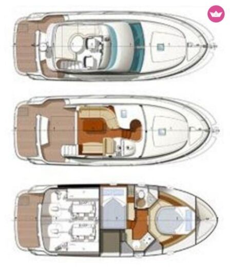 Motorboat Jeanneau Prestige 32 Plano del barco