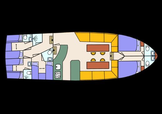 Houseboat Jordy Elite Stevens Columbuskruiser 1500 Plano del barco