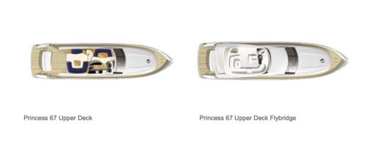 Motorboat Princess 67 Flybridge Boat layout