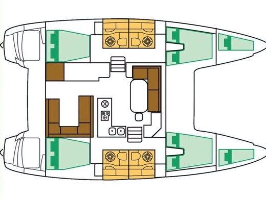 Catamaran  Lagoon 400 S2 Plattegrond van de boot