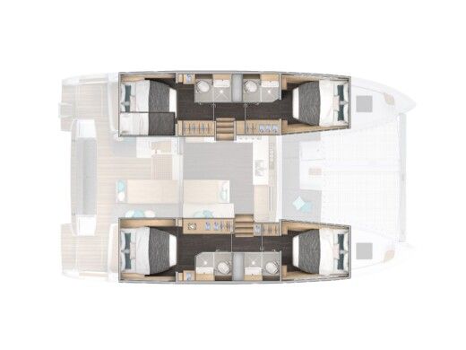 Catamaran  Lagoon 43 Boat layout