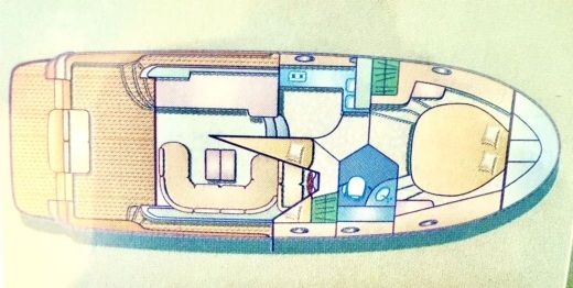 Motorboat ACM ARCOA Excellence 38 Plattegrond van de boot