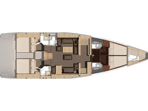 Sailboat Dufour Dufour 56 Exclusive 250 L Boot Grundriss