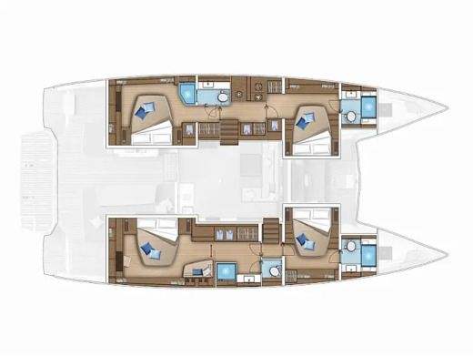 Catamaran Lagoon Lagoon 55 Plattegrond van de boot