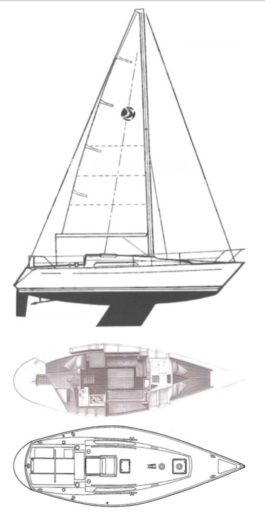 Sailboat Sigma 33 Boat layout