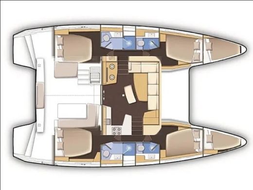 Catamaran  Lagoon 42 Plattegrond van de boot