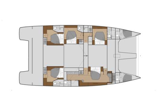 Catamaran Fountaine Pajot Power 67 Plan du bateau