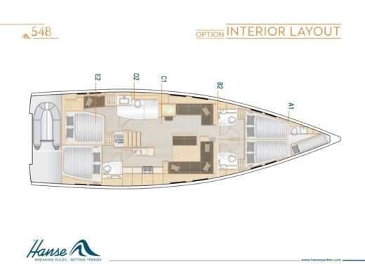 Sailboat HANSE 548 boat plan
