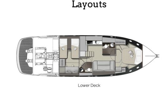 Motorboat Cranchi M44 Planimetria della barca