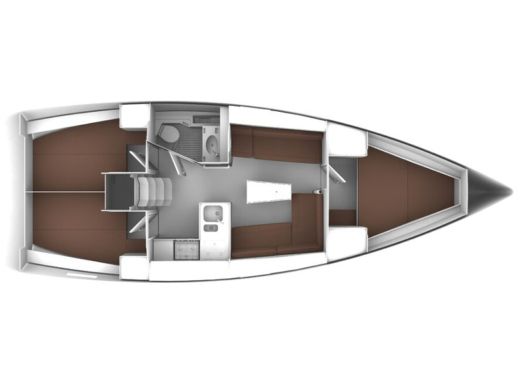 Sailboat BAVARIA 37 CRUISER Plattegrond van de boot