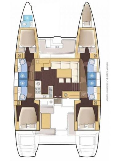 Catamaran Lagoon Lagoon 46 Boat layout